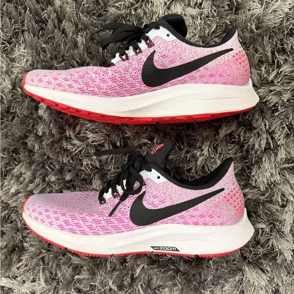 Nike Zoom Pegasus 35 Pink and Black Women’s Size 7 Running Sneakers EUC - Picture 2 of 8